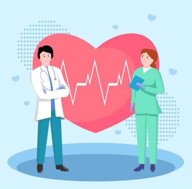 Kalp atışları geçmişi olan sağlık görevlileri. Kalp hastalıklarının tedavisi.