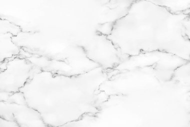 Arkaplan veya tasarım sanatı için doğal desenli beyaz mermer dokusu.