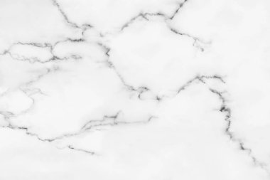 Arkaplan veya tasarım sanatı için doğal desenli beyaz mermer dokusu.