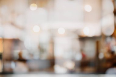 Soyut bulanıklık ve ufuk iç kahve dükkanı veya kafe arka planı için.