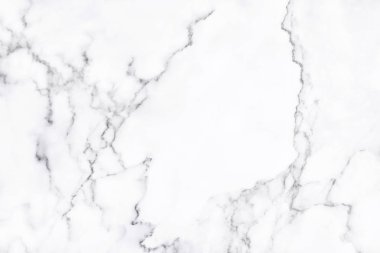 Arkaplan veya tasarım sanatı için doğal desenli beyaz mermer dokusu.