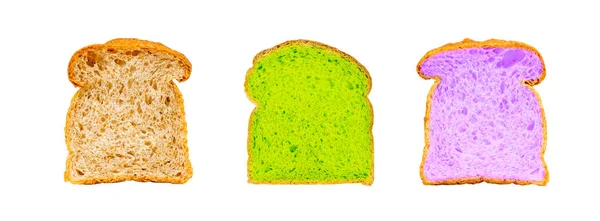 Kawałek Kiełkujących Ryż Brązowy Chleb Białym Tle Białym Tle Fioletowe — Zdjęcie stockowe