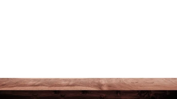 白色背景的木制桌子 — 图库照片