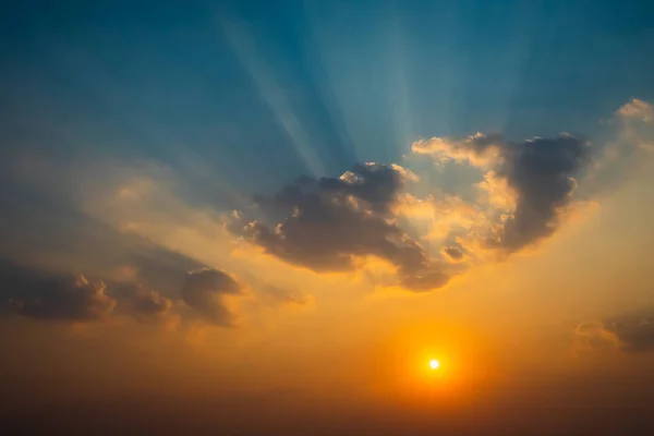 stock image Sunrise in the sky with blue and orange natural background.