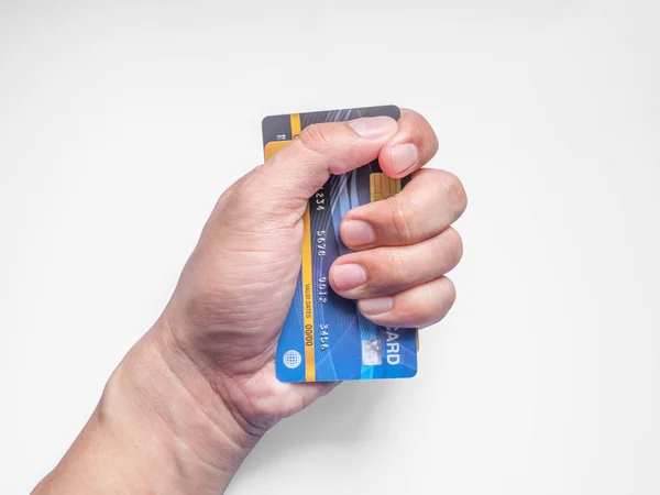 사람의 손에 신용 카드. — 스톡 사진