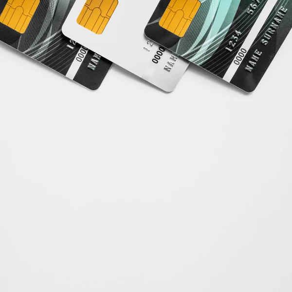 흰색 배경의 신용 카드. — 스톡 사진