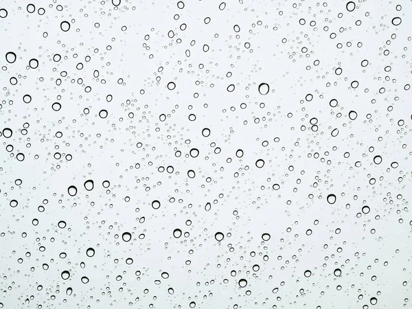 Closeup Raindrops Glass Car Rainy Season — Stock Photo, Image