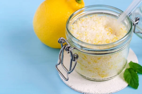 Yapımı Şeker Bodur Zeytin Yağı Temel Limon Yağı Limon Kabuğu — Stok fotoğraf