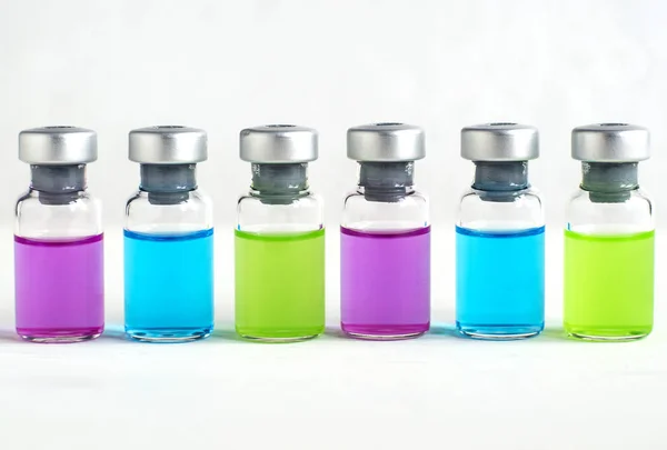 Set Van Verschillende Medische Flesjes Voor Injecties Ampullen Met Vloeibare — Stockfoto