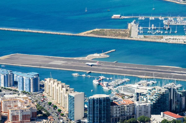 Gibraltar City Gibraltar British Overseas Territory Σεπτεμβριου 2016 Αεροφωτογραφία Της — Φωτογραφία Αρχείου