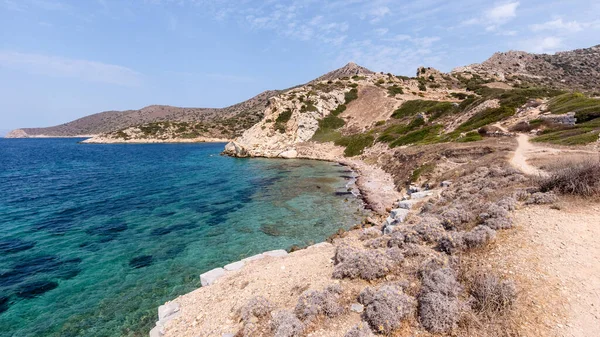 Bellissimo Paesaggio Marino Con Blu Del Mar Egeo Montagne Knidos — Foto Stock