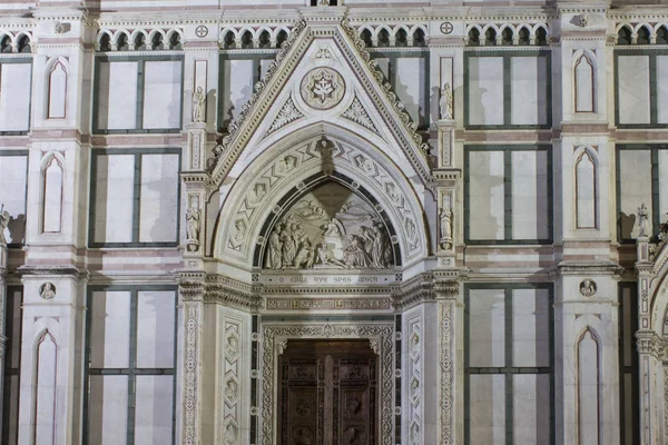 Florence Italy October 2015 Close Doorway Holy Cross Church Florence — Stock Photo, Image