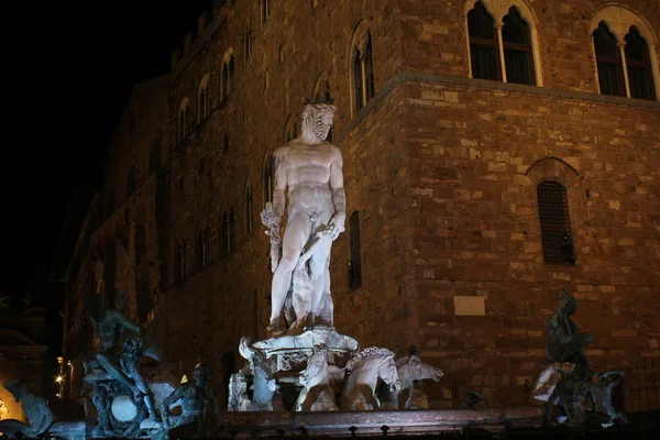 Florence Italie Octobre 2015 Fontaine Neptune Place Signoria Florence — Photo