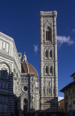Florence, İtalya - 22 Kasım 2015: Floransa duomo Katedrali, Vaftizhane ve Giotto bellfry mimari detay