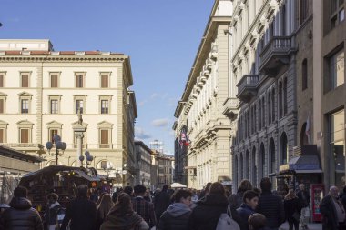 Floransa, İtalya - 22 Kasım 2015: via Roma Floransa insanlar gün zaman-içinde