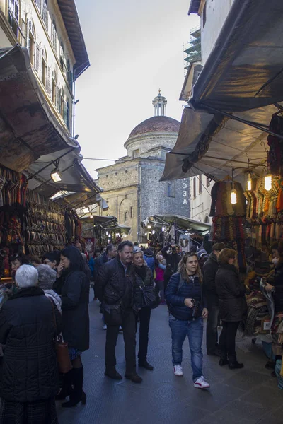 Florenz Italien November 2015 Freien Teil Des San Lorenzo Marktes — Stockfoto