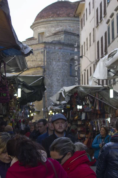Florencie Itálie Listopad 2015 Venkovní Část Trhu San Lorenzo Florencii — Stock fotografie