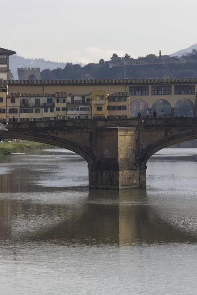 Florens Italien November 2015 Dagsvyn Florentinska Ponte Vecchio Bron Florens — Stockfoto