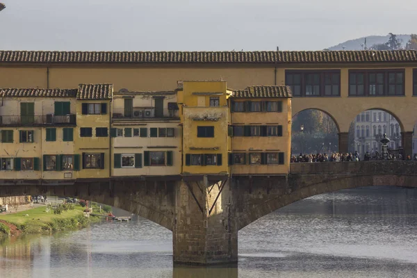 Florence Talya Kasım 2015 Gündüz Floransa Daki Ponte Vecchio Köprüsü — Stok fotoğraf