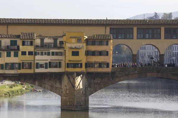 Φλωρεντία Ιταλία Νοέμβριος 2015 Αρχιτεκτονικά Προβολή Κατά Ημέρα Γέφυρα Ponte — Φωτογραφία Αρχείου