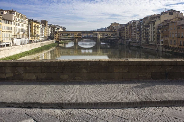 Florence Talya Kasım 2015 Gün Görünümü Tarihi Ponte Vecchio Köprüsü — Stok fotoğraf