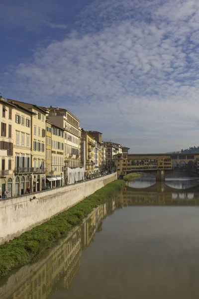 Florens Italien November 2015 Floden Arno Och Historiska Bron Ponte — Stockfoto