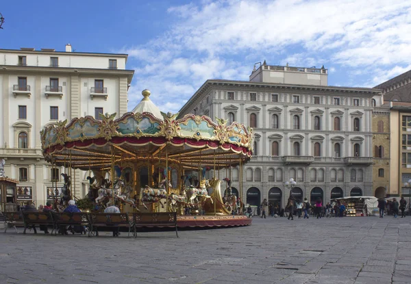 Флоренция Италия Ноября 2015 Piazza Della Repubblica Флоренции Своей Знаменитой — стоковое фото
