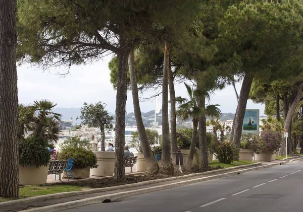 Cannes Frankrijk April 2017 Road Geconfronteerd Met Cannes Croisette — Stockfoto