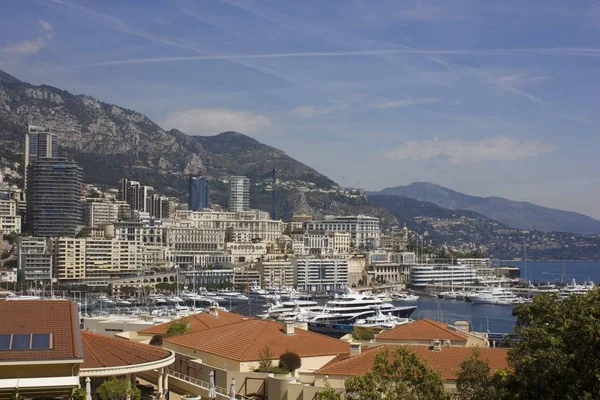 Monte Carlo Monaco Abril 2017 Panorama Ciudad Monte Carlo Puerto — Foto de Stock