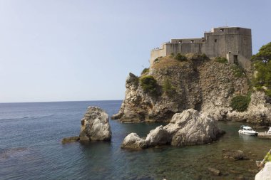 Dubrovnik, Hırvatistan - 22 Ağustos 2017: Lovrijenac kale Dubrovnik, Hırvatistan