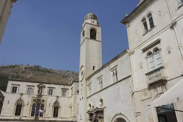 Dubrovnick Croácia Agosto 2017 Cidade Velha Dubrovnik Com Sua Torre — Fotografia de Stock