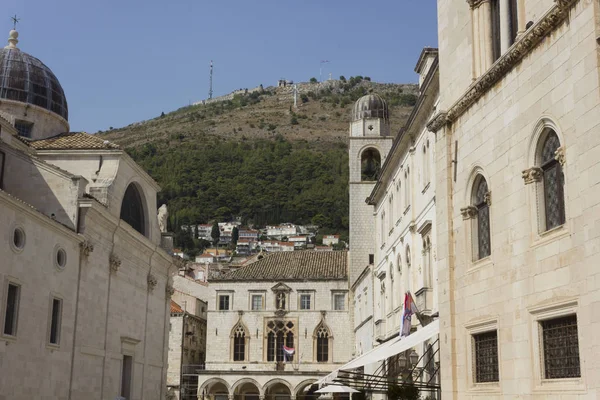 Dubrovnick Croácia Agosto 2017 Cidade Velha Dubrovnik Com Sua Torre — Fotografia de Stock