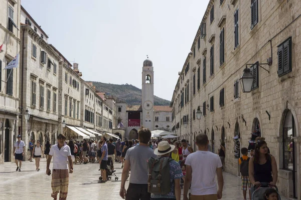 Dubrovnik Croacia Agosto 2017 Calle Principal Del Casco Antiguo Dubrovnik — Foto de Stock