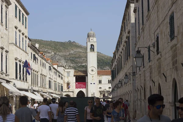 Dubrovnik Croácia Agosto 2017 Estrada Principal Cidade Velha Dubrovnik Com — Fotografia de Stock