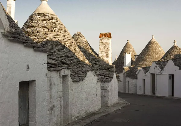 Alberobello Italia Agosto 2017 Vista Tramonto Della Tradizionale Fila Trullo — Foto Stock