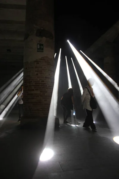 Venice Italien Maj 2016 Installation Ljusstrålar Biennalen Venedig — Stockfoto