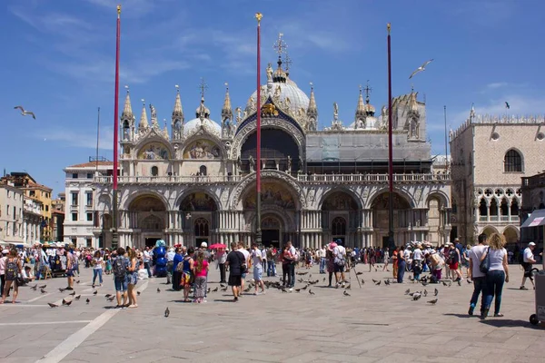 Venecia Italia Mayo 2016 Plaza San Marco Venecia Con Basílica — Foto de Stock