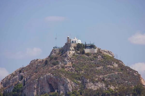 Athen Griechenland August 2016 Der Gipfel Des Lycabettus Von Der — Stockfoto