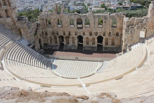 Athens Griekenland August 2016 Amfitheater Van Odeon Van Herodes Atticus — Stockfoto