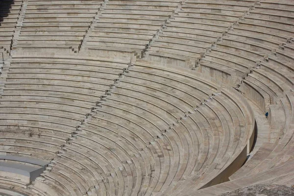 Athens Greece August 2016 Architectural Close Stone Steps Odeon Herodes — Stock Photo, Image