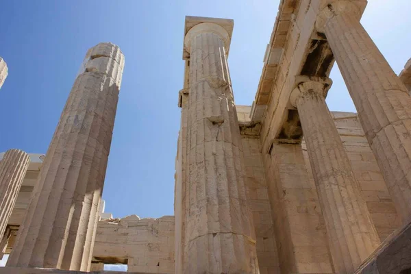 Atenas Grecia Agosto 2016 Ruinas Propilea Acrópolis Atenas — Foto de Stock