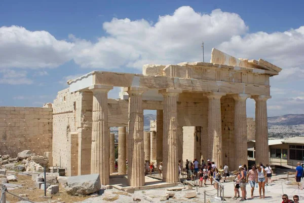 Atenas Grecia Agosto 2016 Ruinas Propilea Atenas Acropolys Grecia — Foto de Stock