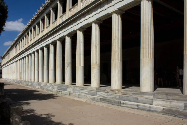 Atény Řecko Srpna 2016 Stoa Historické Památky Atolos Aténách — Stock fotografie