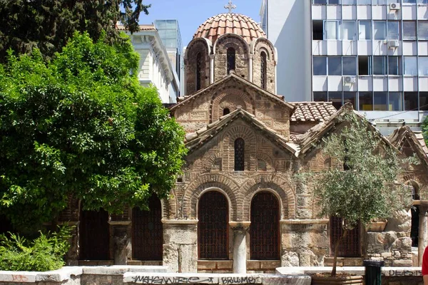 Athens Greece August 2016 Old Church Panagia Kapnikarea Athens Greece — 图库照片