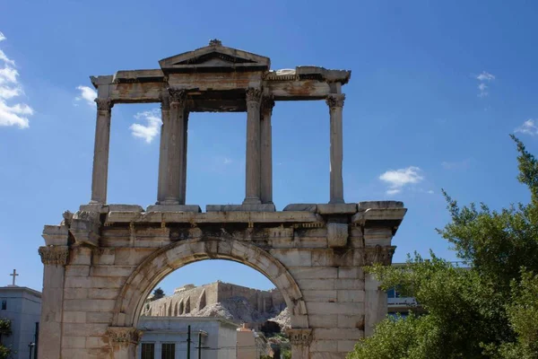 Atenas Grecia Agosto 2016 Ruinas Del Arco Adriano Atenas Grecia —  Fotos de Stock