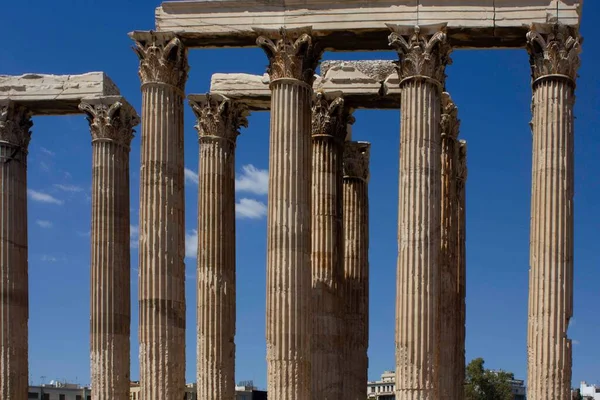 Atenas Grecia Agosto 2016 Ruinas Del Antiguo Templo Olímpico Zeus — Foto de Stock