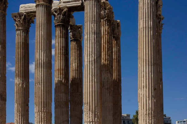 Athens Greece Серпня 2016 Руїни Стародавнього Храму Зевса Олімпійського Афінах — стокове фото