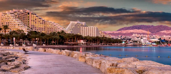 Puesta Sol Costa Del Mediterráneo Hermosa Noche — Foto de Stock