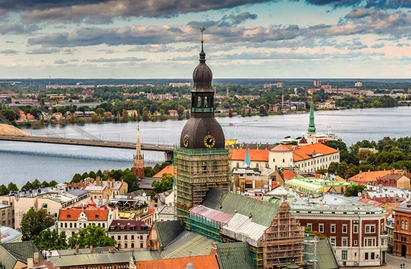 Vista Cidade Velha Riga Latvia — Fotografia de Stock