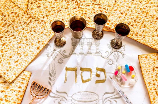 Pesah Celebration Concept Jewish Passover Background — Stock Photo, Image